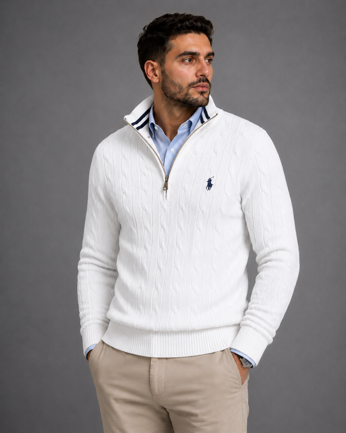 Pull Ralph Lauren Torsadé Semi zip